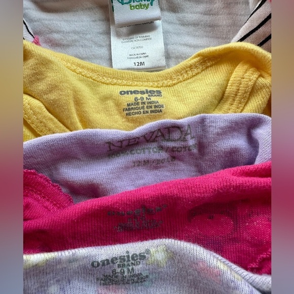 6-12 Month Girls Short Sleeve Diaper Shirt/Onesie Bundle - Picture 5 of 7